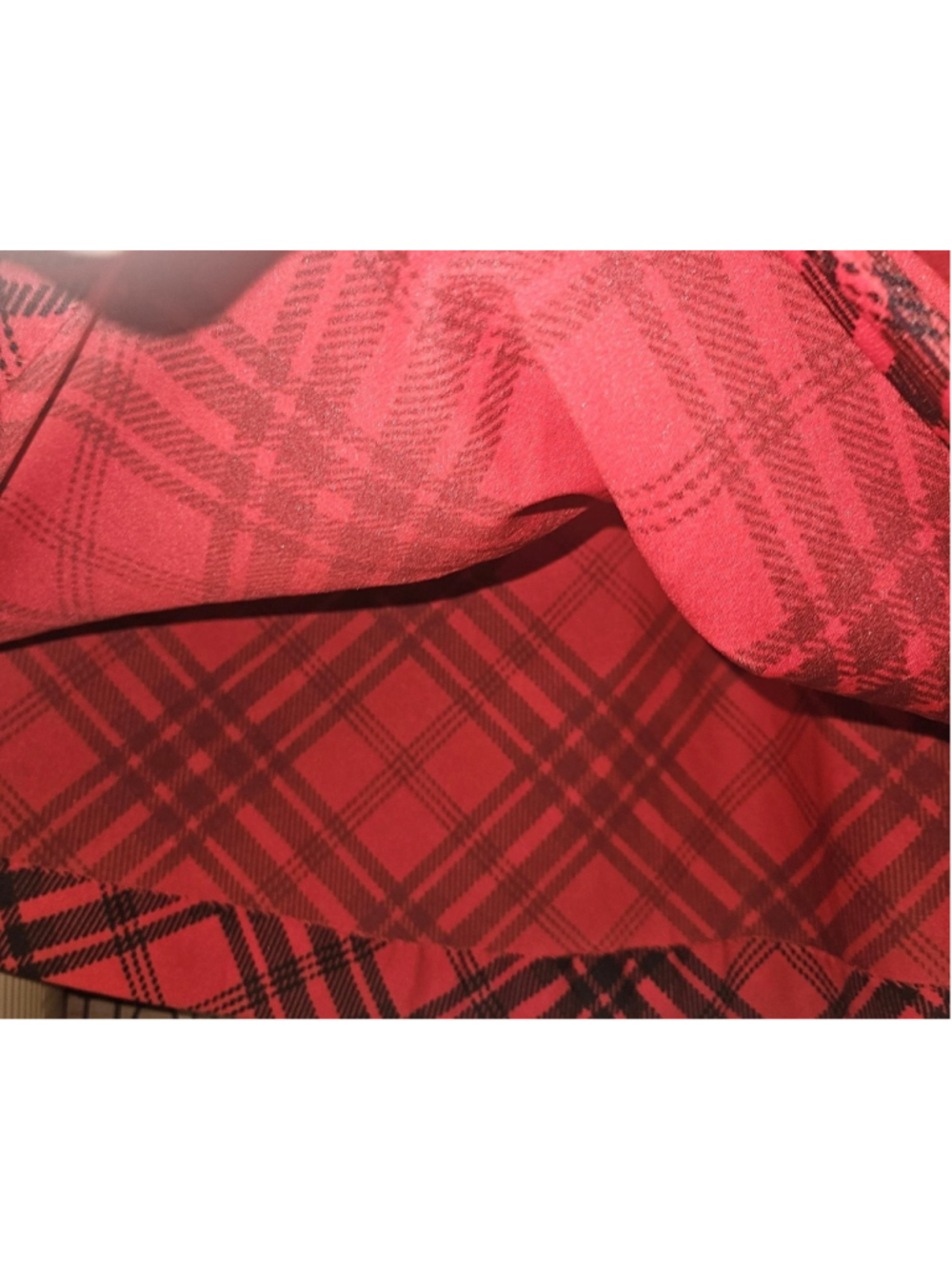 Vintage Herman Marcus Red Tartan Plaid Bow Midi Dress XS USA Made - Picture 8 of 10